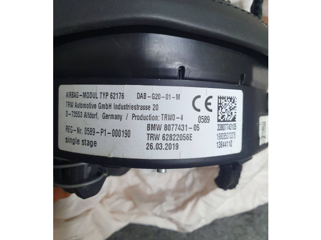 Подушка безопасности водителя 8077431, DABG2001M   BMW 3 G20 G21