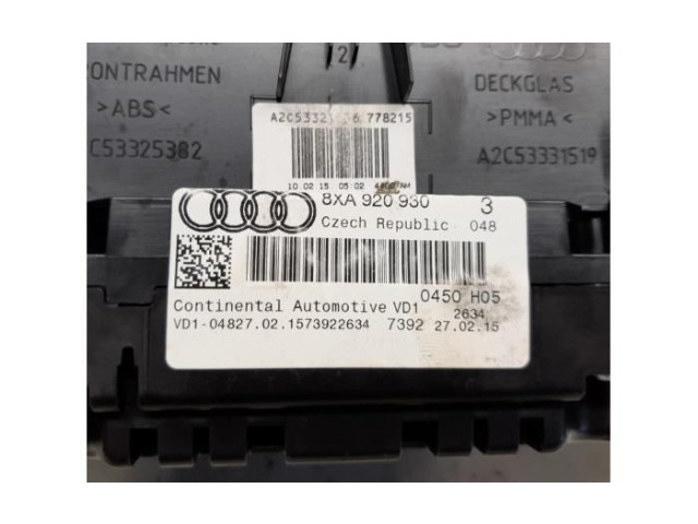 Панель приборов 1573922634, 8XA920930   Audi A1       
