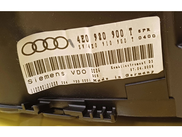 Přístrojová deska Audi A8 S8 D3 4E 2005 4E0920900T