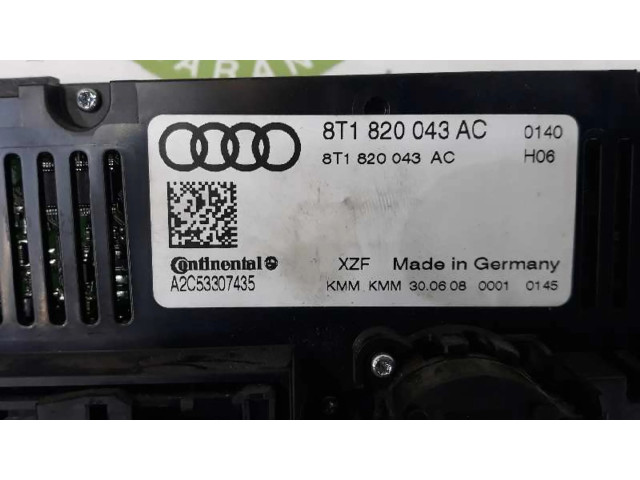 Блок управления климат-контролем 8T1820043AC, 8T1820043AS   Audi A4 S4 B8 8K