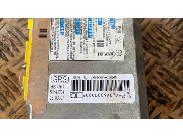 Блок подушек безопасности 77960SWAE230M4, 5WK43784 Honda CR-V