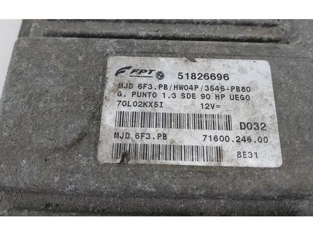Блок управления двигателем Блок управления 51826696   Fiat Grande Punto