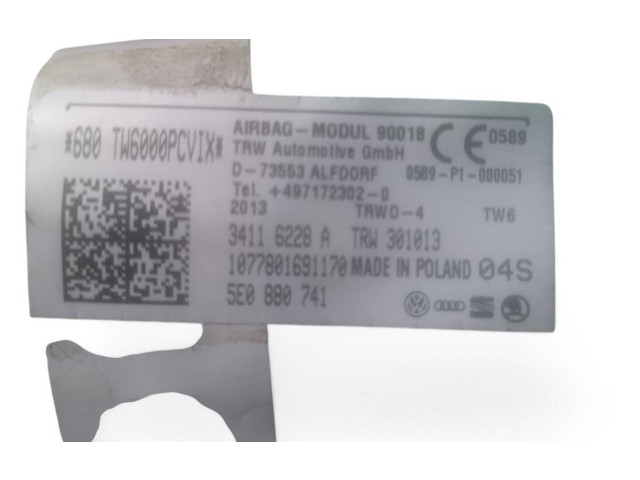 Боковая подушка безопасности 5E0880741, 34116228A Skoda Octavia Mk3 (5E)