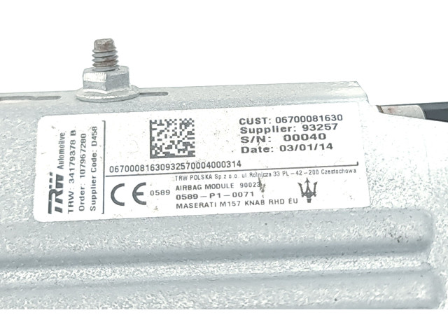 Подушка безопасности водителя 06700081630   Maserati Ghibli