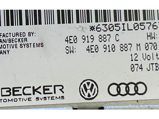 Zpětné zrcátko Audi A6 S6 C6 4F 2007 4E0910887M, 63051L0576