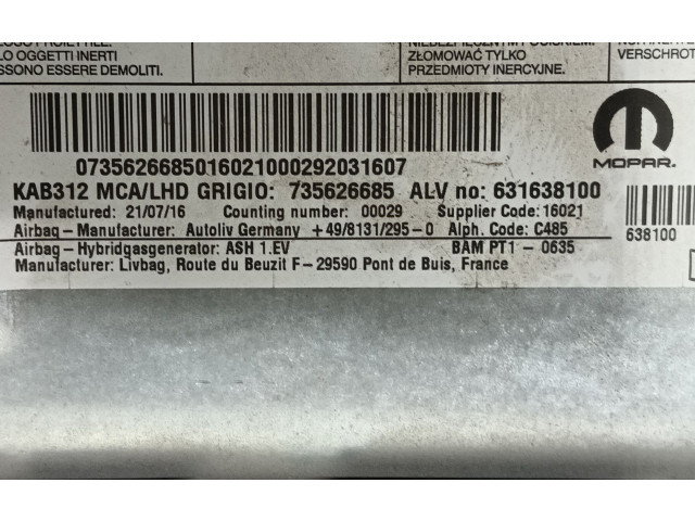 Подушка безопасности водителя 735626685, 631638100   Fiat 500X