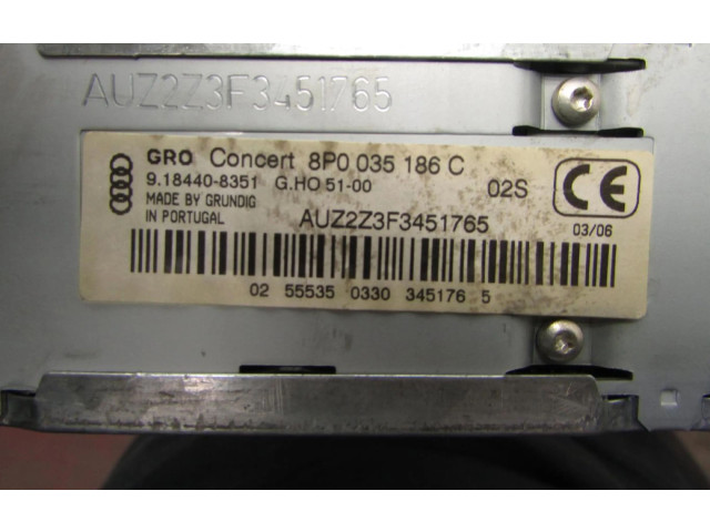 Радио/ проигрыватель CD/DVD / навигация 8P0035186C   Audi A3 S3 A3 Sportback 8P