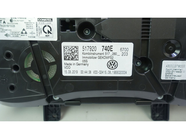 Панель приборов 517920740E, 517920740E Volkswagen Golf Sportsvan