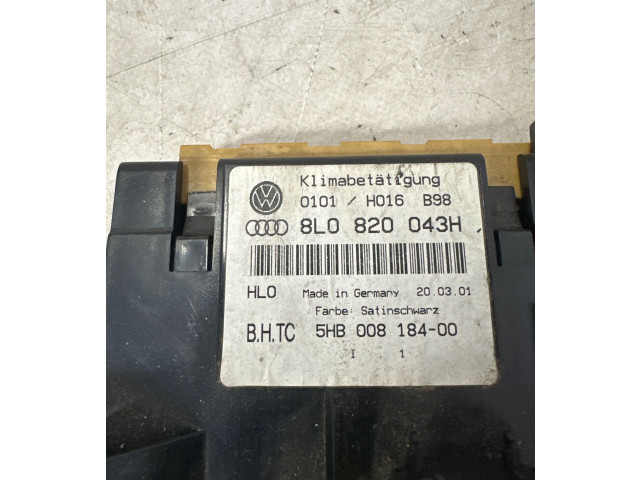 Блок управления климат-контролем 8L0820043H, D101H016B98   Audi A3 S3 8L