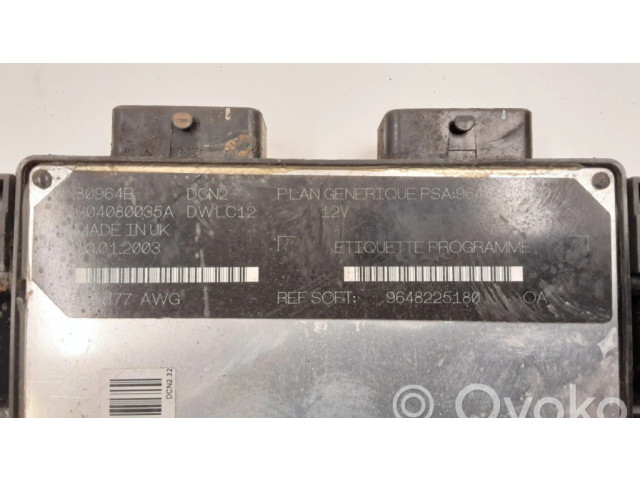 Řídící jednotka 9648225180, 80964B Citroen Berlingo 2003