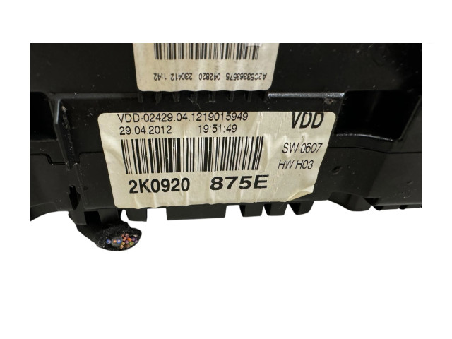 Панель приборов 2K0920875E, VDD0242904 Volkswagen Caddy
