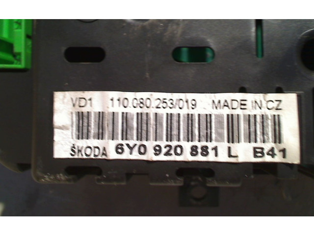 Панель приборов 6Y0920881L, 6Y0920881L   Skoda Fabia Mk1 (6Y)       