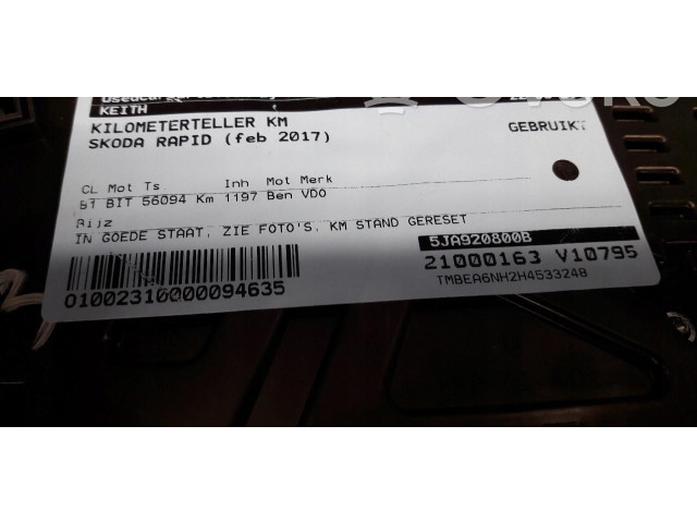 Панель приборов 5ja920700a   Skoda Rapid (NH)       