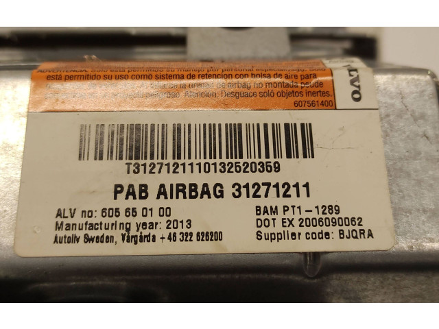 Надувная подушка для пассажира 31271211, 605650100   Volvo V70