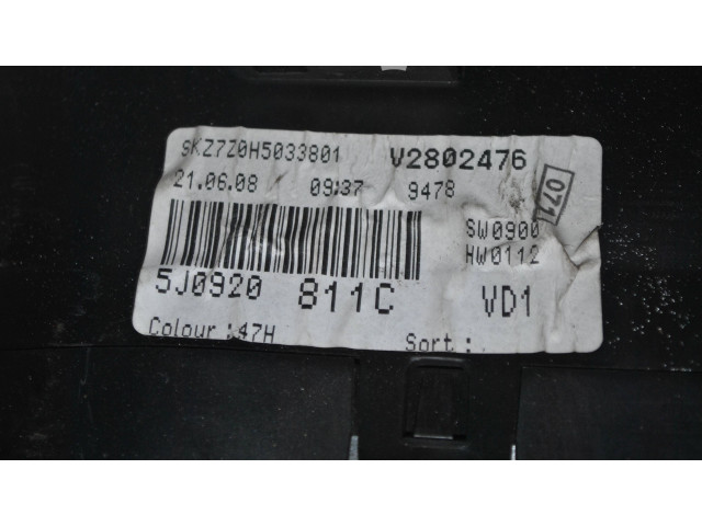 Панель приборов 5J0920811C Skoda Fabia Mk2 (5J)