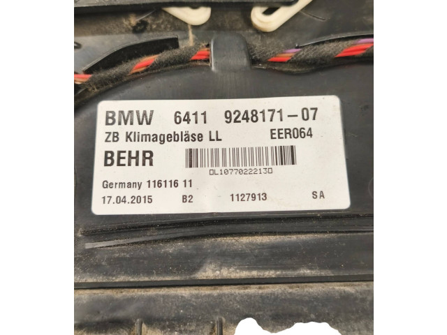 Pojistková skříňka Вентилятор печки 9248171 BMW 5 F10 F11 2015