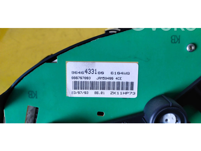 Přístrojová deska Citroen Berlingo 2004 9646433180, 000707803