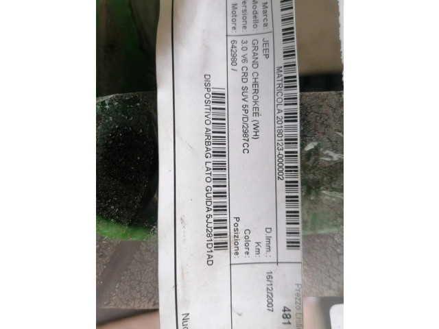 Подушка безопасности водителя K1CE761D5AA, 5JJ281D1AD Jeep Grand Cherokee (WK)