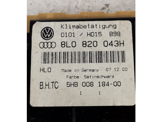 Блок управления климат-контролем 8L0820043H, 5HB00818400   Audi A3 S3 8L