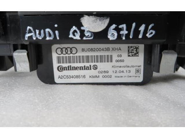 Блок управления климат-контролем 8U0820043B, 8U0820043BXHA Audi Q3 8U