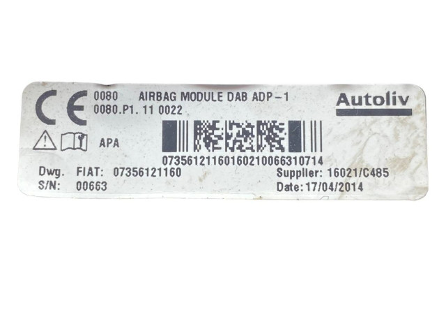 Volant Fiat 500L 2014 6204725, 07356121160