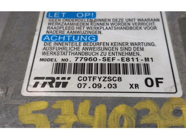 Блок подушек безопасности 77960SEFE811 Honda Accord