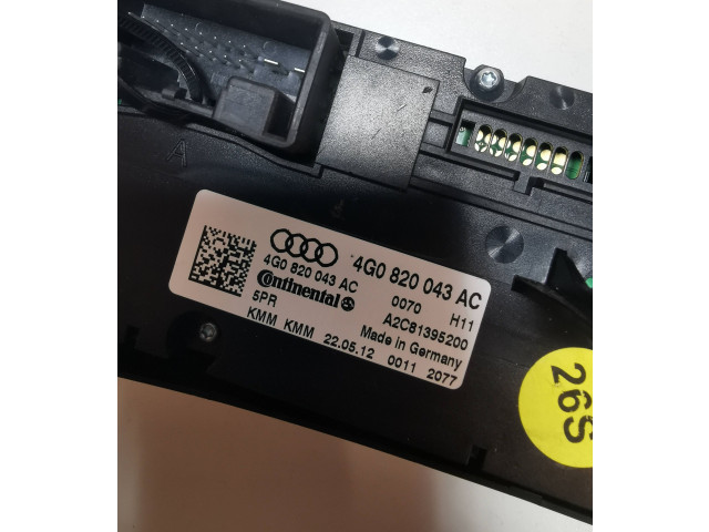 Блок управления климат-контролем 4G0820043AC, A2C81395200   Audi A6 S6 C7 4G