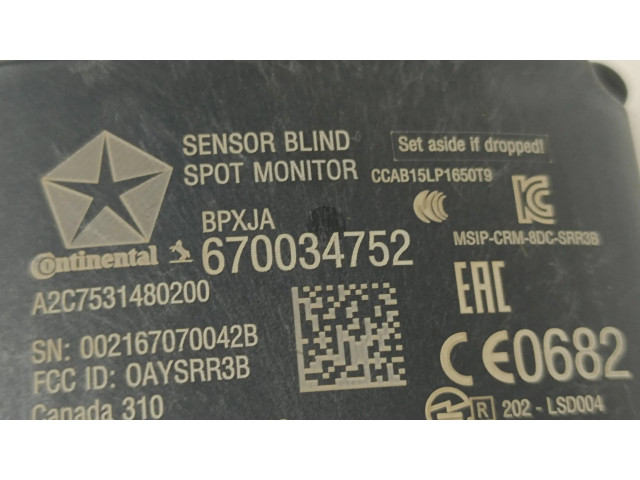 Датчик слепых зон 670034752, 2015DJ1610 Maserati Levante