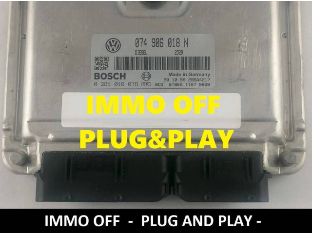 Блок управления двигателем Блок управления 074906018N, 0281010078   Volkswagen Transporter - Caravelle T4