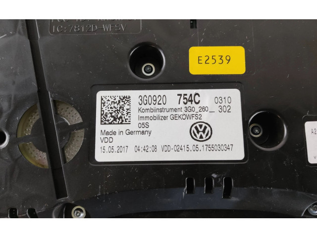 Панель приборов 3G0920754C   Volkswagen PASSAT B8       
