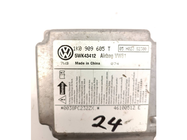 Блок подушек безопасности 1K0909605T, 5WK43412 Skoda Octavia Mk2 (1Z)