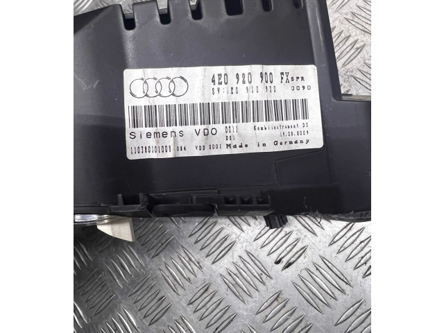 Přístrojová deska Audi A8 S8 D3 4E 2004 4E0920900FX, 110380101008