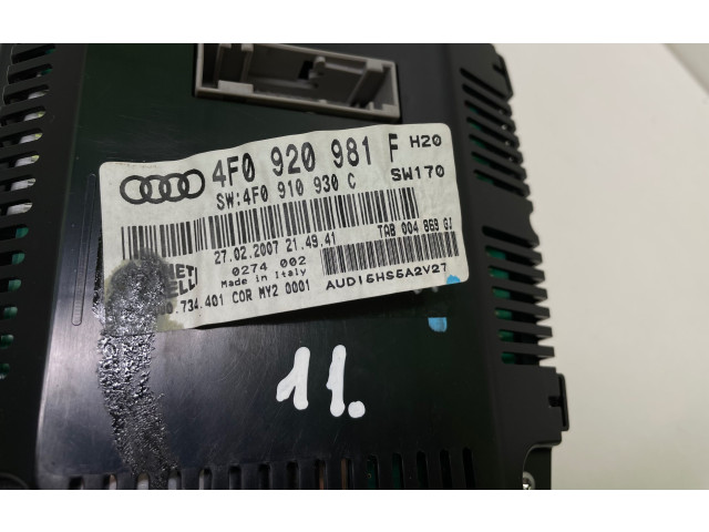 Přístrojová deska Audi A6 S6 C6 4F 2007 4F0920981F, 4F0910930C