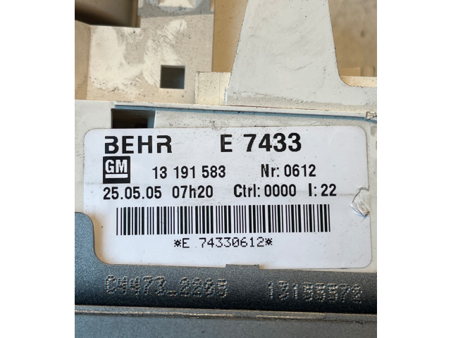 Блок управления климат-контролем 13191583, 74330612 Opel Meriva A