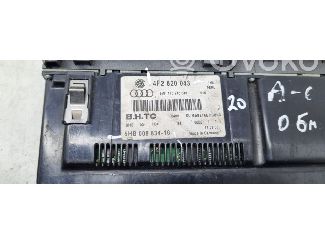 Блок управления климат-контролем 4F2820043, 5HB00883410 Audi A6 S6 C6 4F