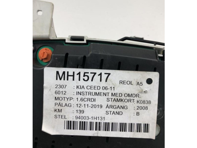 Панель приборов 940031H131, FR1795 KIA Ceed