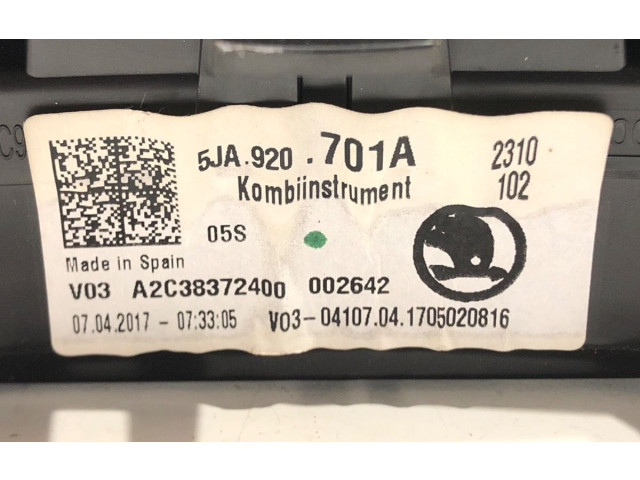 Панель приборов 5JA920701A Skoda Rapid (NH)