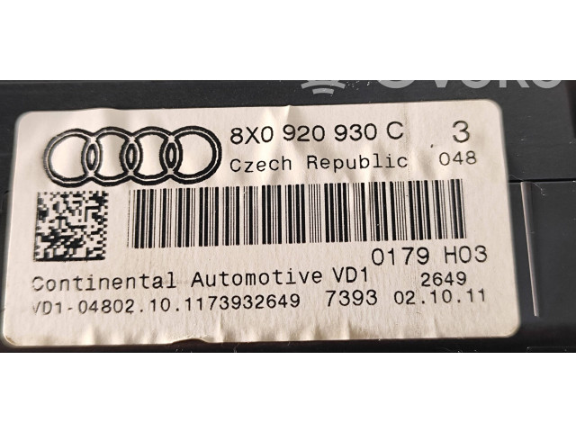 Панель приборов 8X0920930C, 0179H03 Audi A1