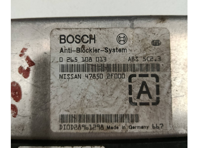 Turbodmychadlo Блок управления ABS 0265108013, 478502F000   Nissan Primera   