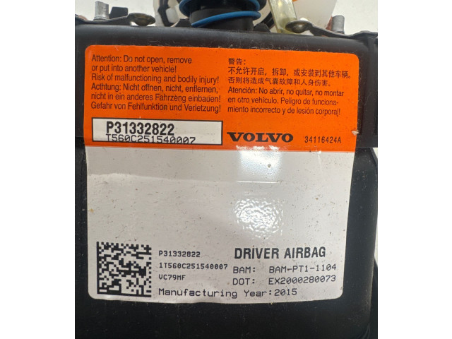 Подушка безопасности водителя P31332822, 34116424A Volvo V70