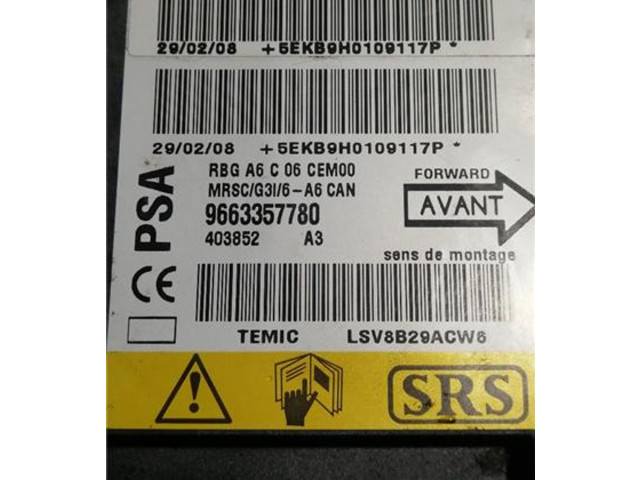 Блок подушек безопасности 9663357780, 9663357780 Citroen C2