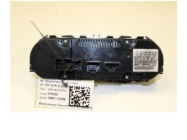 Блок управления климат-контролем A2469008215 Mercedes-Benz A W176