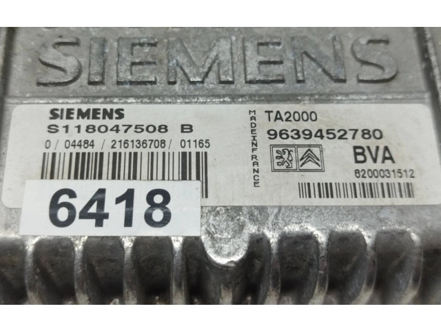 Блок управления коробкой передач 9639452780, S118047508B Citroen C5