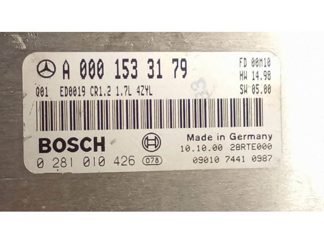 Řídící jednotka A0001533179, 28RTE000 Mercedes-Benz A W168 2001