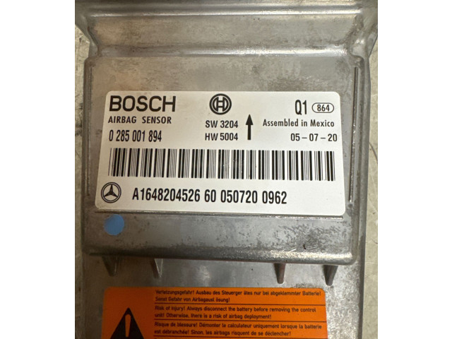 Блок подушек безопасности A1648204526, 0285001894 Mercedes-Benz ML W164