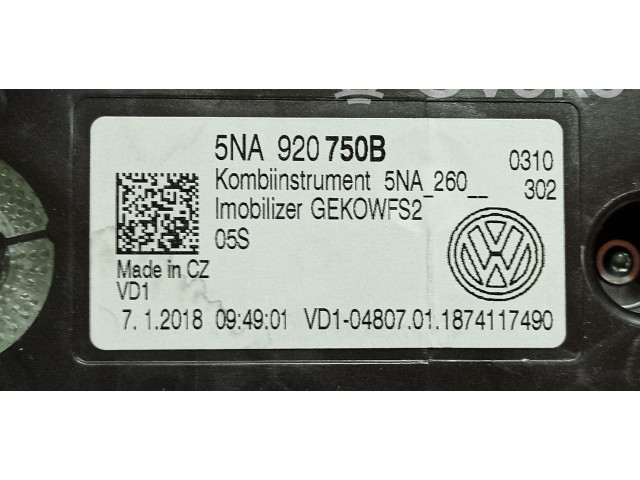 Přístrojová deska  Volkswagen Tiguan 2018 5NA920750B, A2C1239640001  