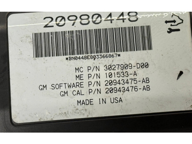 Блок управления крышки багажника 20980448, 20943475AB   Opel Insignia A    