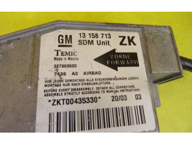 Блок подушек безопасности 13158713, 13158713ZK Opel Meriva A