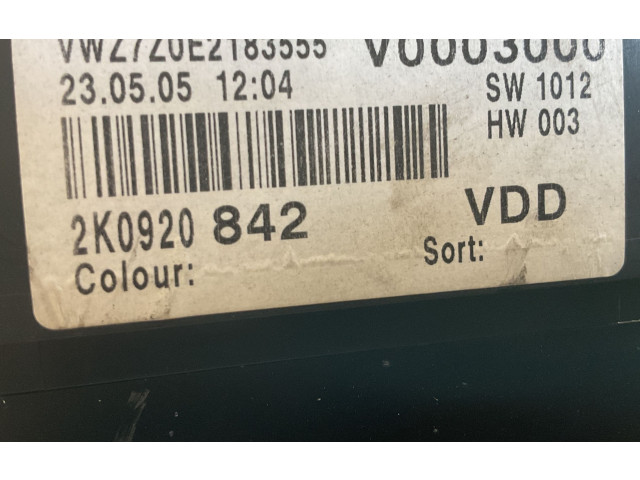 Панель приборов 2K0920842, VWZ7Z0E2183555   Volkswagen Caddy       