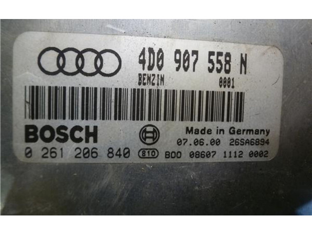 Блок управления двигателем Блок управления 4D0907558N, 261206840   Audi A8 S8 D2 4D